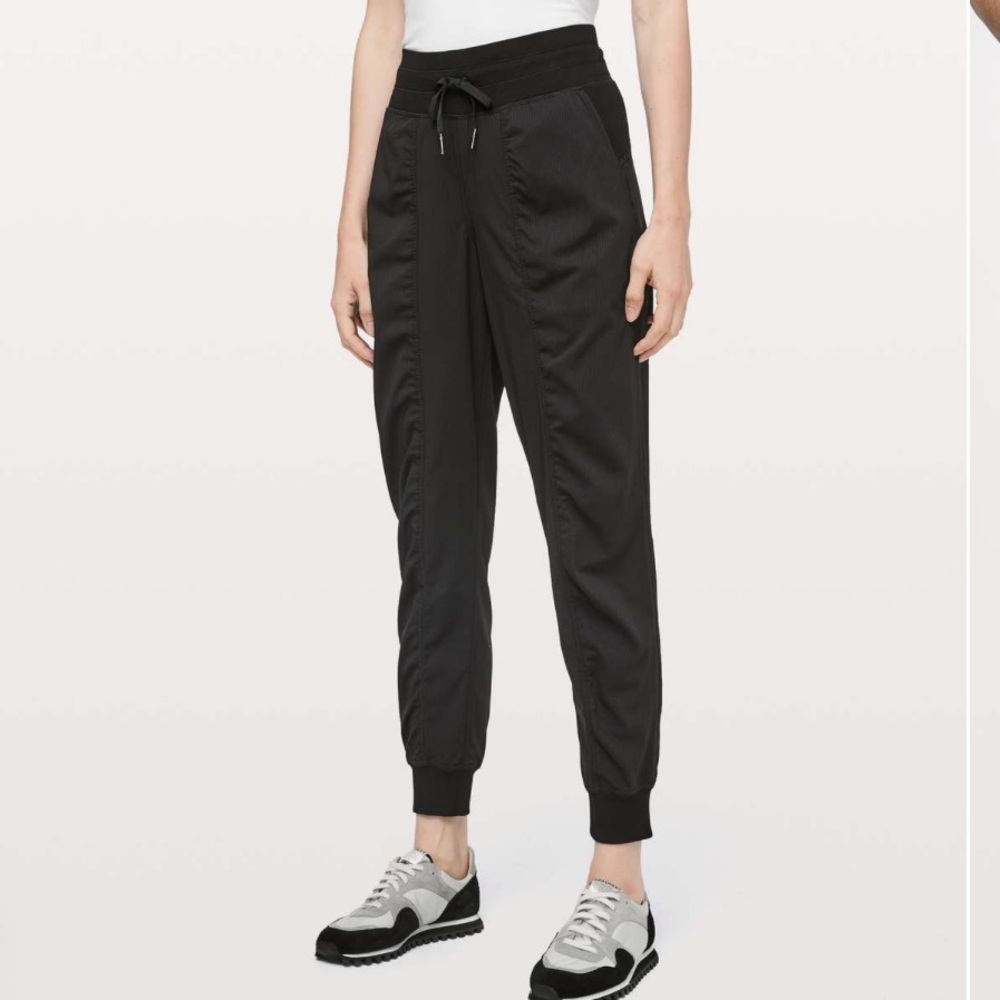 Lululemon Dance Studio Jogger Pants Womens 4 Black Stripe Taper Stretch G26
